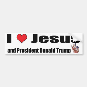 I Liebe Jesus u. Trumpf Autoaufkleber