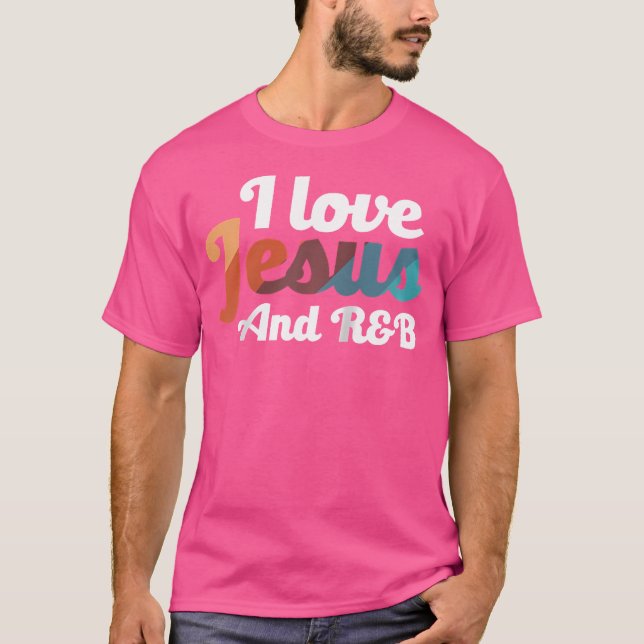 I Liebe Jesus und b Gebet Evangelium Spiritualität T-Shirt (Vorderseite)