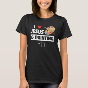 I Liebe Jesus und Malerei künstlerische Leinwand B T-Shirt