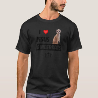 I Liebe Jesus und Meerkats Mama Vater Christliche  T-Shirt
