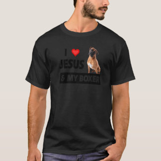 I Liebe Jesus und mein Boxer Hund Mama Vater Haust T-Shirt