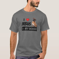 I Liebe Jesus und mein Boxer Hund Mama Vater Haust