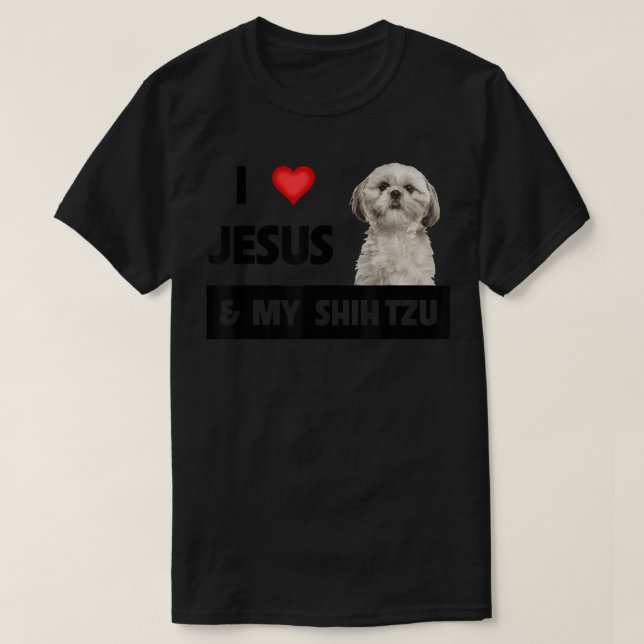 I Liebe Jesus und My Shih Tzu Mama Vater Christlic T-Shirt (Design vorne)