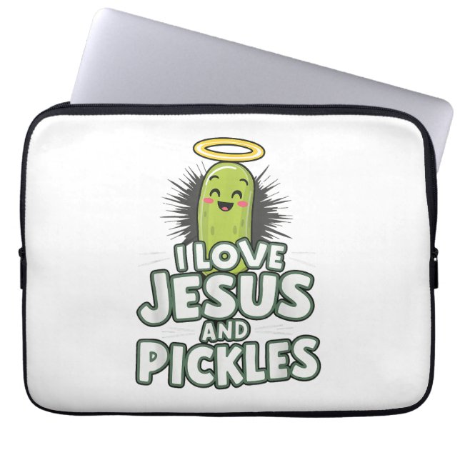 I Liebe Jesus und Pickles Laptopschutzhülle (Vorderseite)