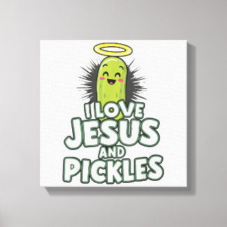I Liebe Jesus und Pickles Leinwanddruck