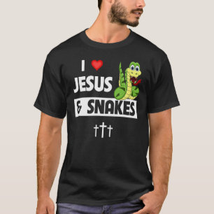 I Liebe Jesus und Schlangen Funny Christlich Repti T-Shirt