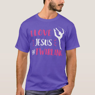 I Liebe Jesus und Twirling Baton Twirling Majorett T-Shirt