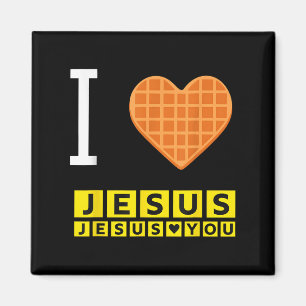 I Liebe Jesus Waffle Herzlich Funny Christliches F Magnet