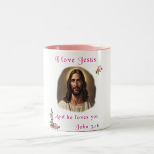 I Liebe Jesus Zweifarbige Tasse