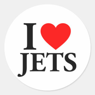 I Liebe Jets Runder Aufkleber
