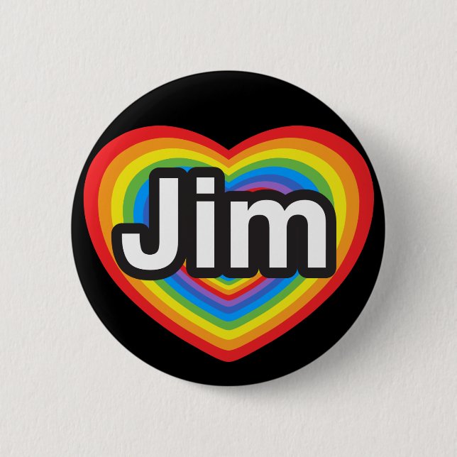 I Liebe Jim. Liebe I Sie Jim. Herz Button (Vorderseite)