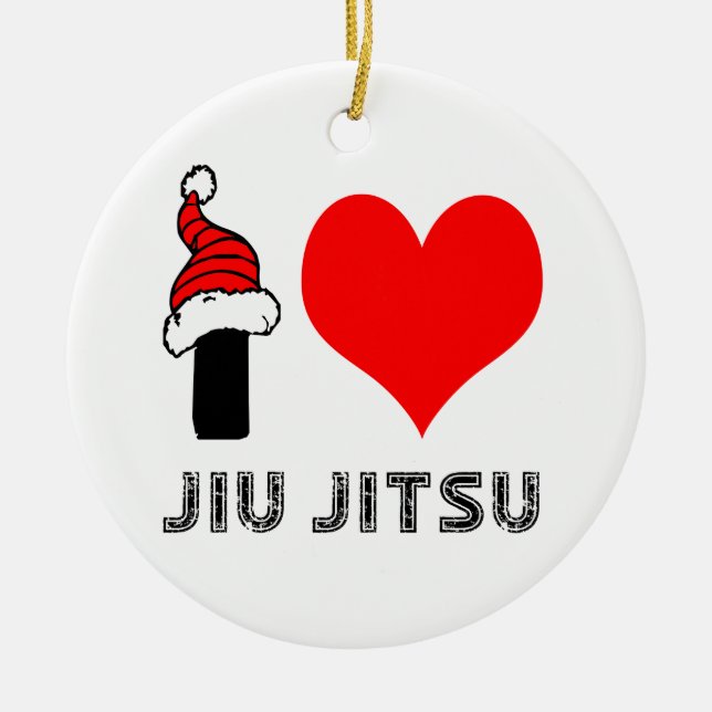 I Liebe Jiu-Jitsu Entwurf Keramikornament (Vorne)