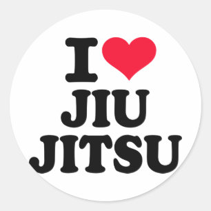 I Liebe Jiu Jitsu Runder Aufkleber