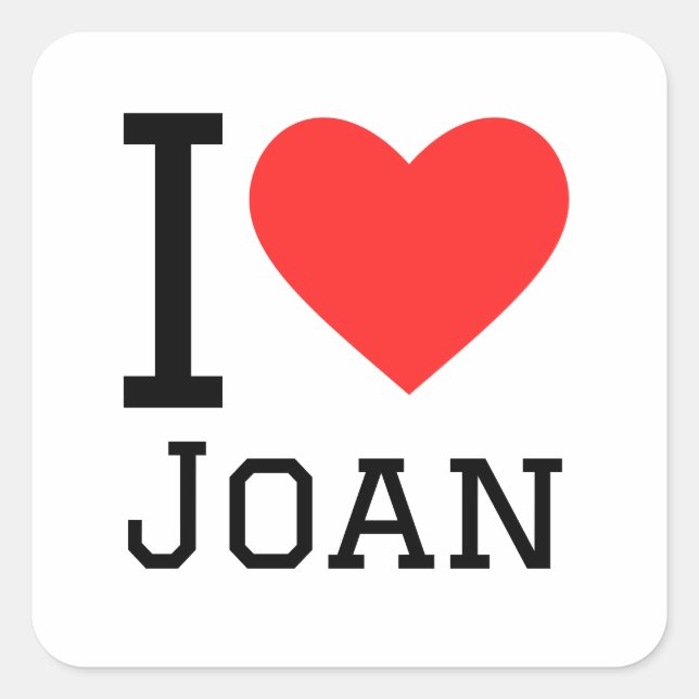 I Liebe Joan Quadratischer Aufkleber (Vorderseite)