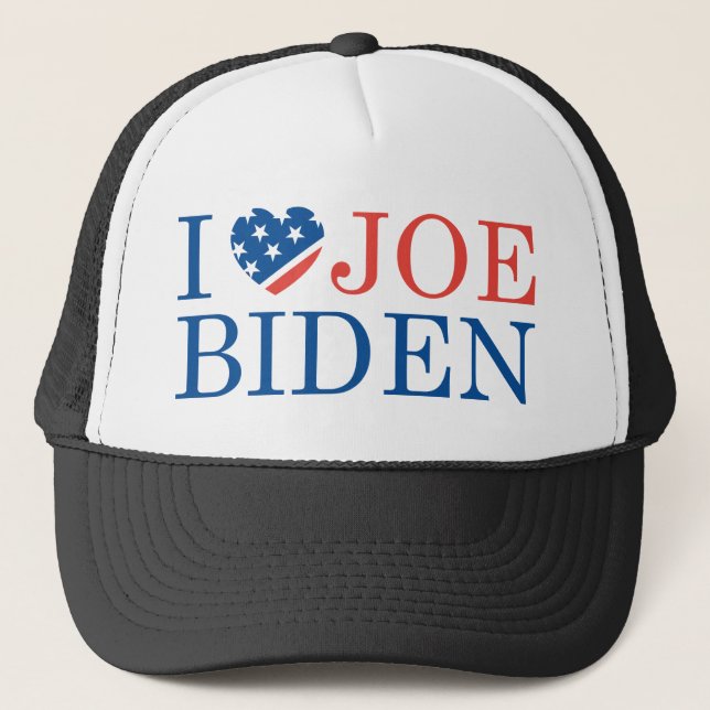 I Liebe Joe Biden 2020 Truckerkappe (Vorderseite)