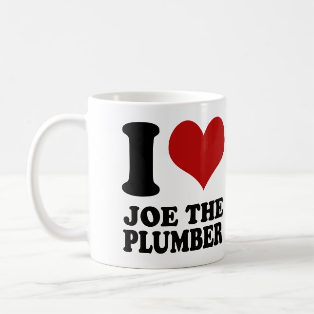 I Liebe Joe die Klempner-Tasse Kaffeetasse (Links)