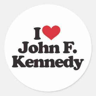 I Liebe John F Kennedy Runder Aufkleber
