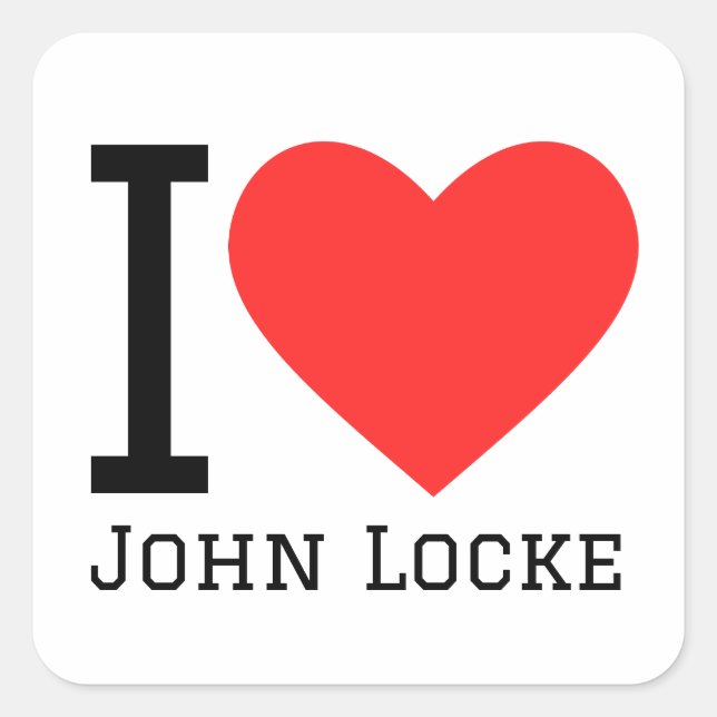 I Liebe John Locke Quadratischer Aufkleber (Vorderseite)