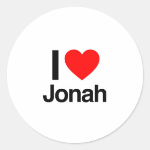 i Liebe jonah Runder Aufkleber