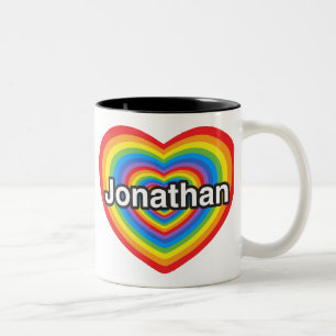 I Liebe Jonathan. Liebe I Sie Jonathan. Herz Zweifarbige Tasse
