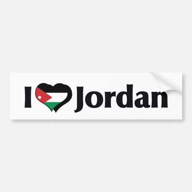 I Liebe Jordan Flag Autoaufkleber (Vorne)
