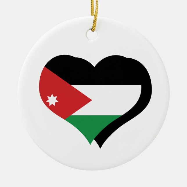 I Liebe Jordan Flag Ornament (Vorne)