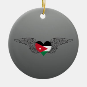 I Liebe Jordanien - Flügel Keramik Ornament