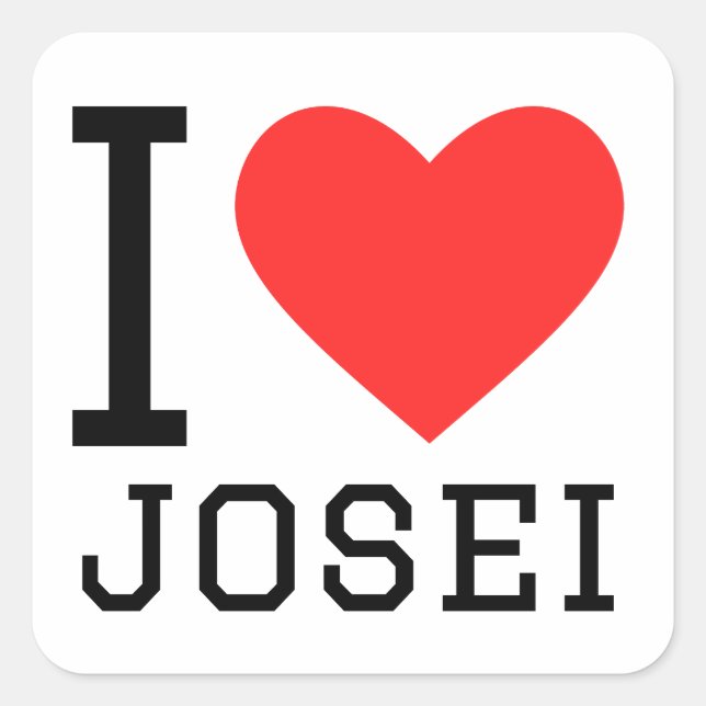I Liebe Josei Quadratischer Aufkleber (Vorderseite)