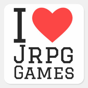 I Liebe jrpg games Quadratischer Aufkleber