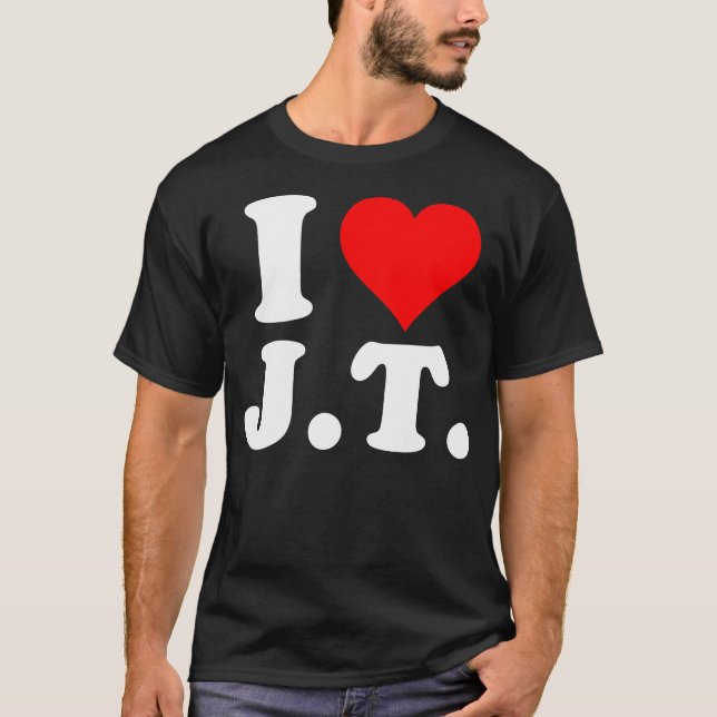 I Liebe Jt Heart Funny Jt Name T-Shirt (Vorderseite)