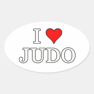 I Liebe Judo Ovaler Aufkleber