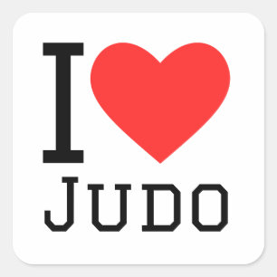 I Liebe Judo Quadratischer Aufkleber