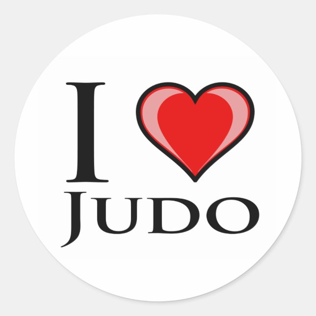I Liebe Judo Runder Aufkleber (Vorderseite)