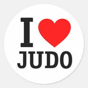 I Liebe Judo Runder Aufkleber