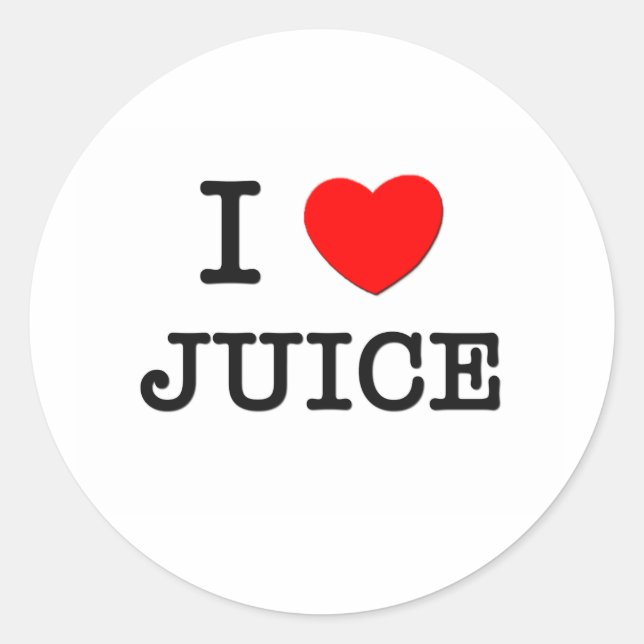 I Liebe Juice Runder Aufkleber (Vorderseite)