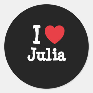I Liebe Julia Herz T - Shirt Runder Aufkleber