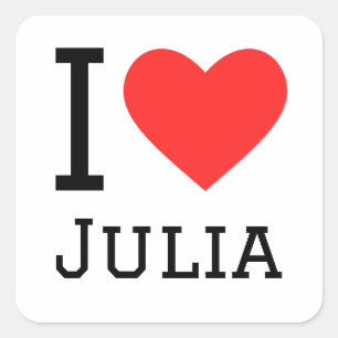 I Liebe julia Quadratischer Aufkleber