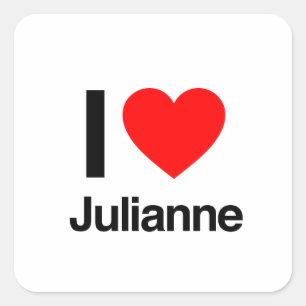i Liebe julianne Quadratischer Aufkleber