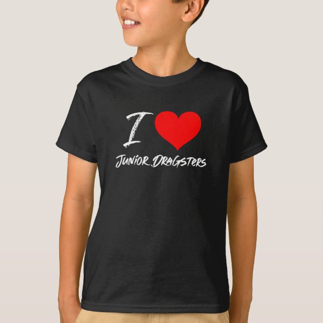 I Liebe Junior Dragsters Racing Heart T-Shirt (Vorderseite)
