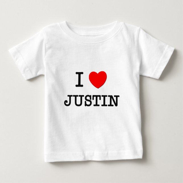 I Liebe Justin Baby T-shirt (Vorderseite)