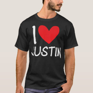 I Liebe Justin Name Personalisiert Girl Frau Beste T-Shirt