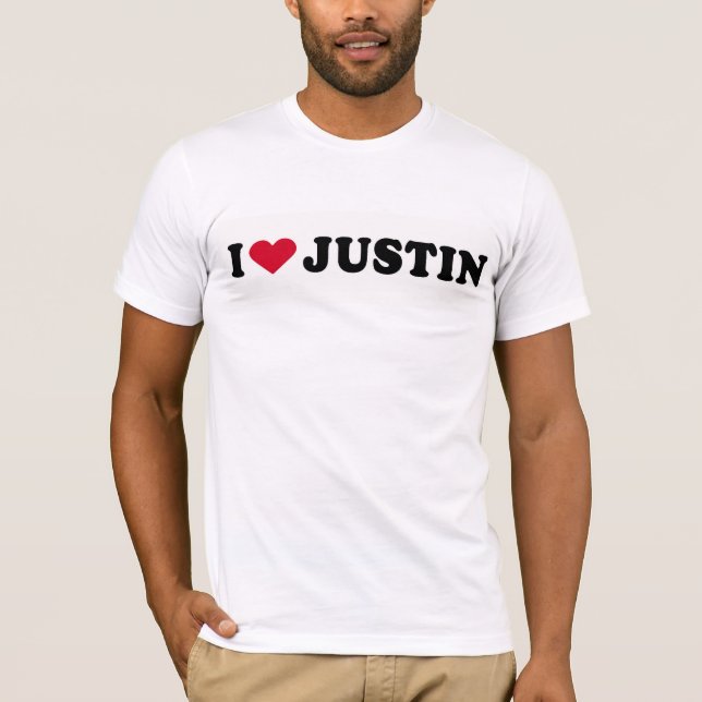 I LIEBE JUSTIN T-Shirt (Vorderseite)