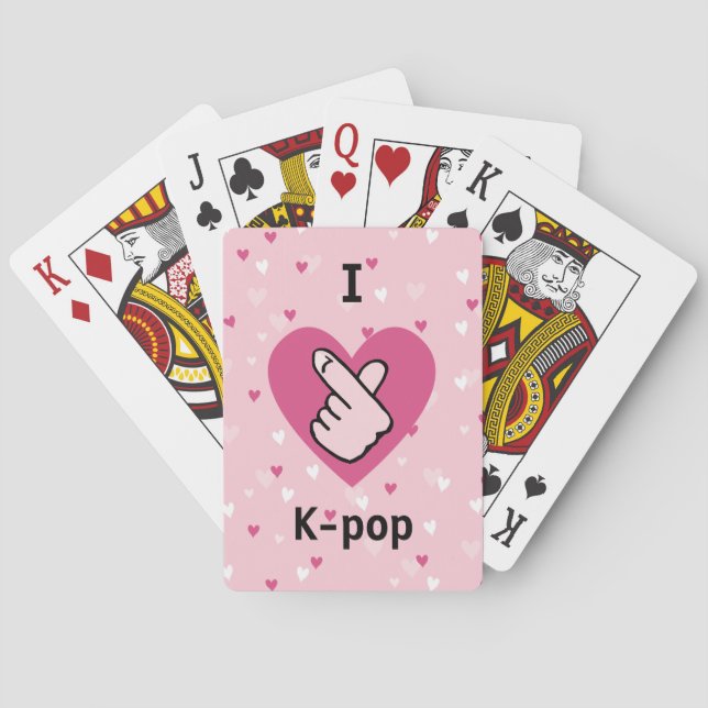 I Liebe K-Pop Pink Finger Heart Spielkarten (Rückseite)