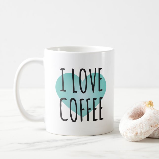 I Liebe Kaffee (11 oz) Tasse Kaffee (Mit Donut)