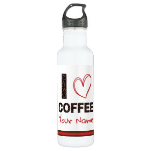 I Liebe Kaffee Beere Herz Braun Moderne Moderne Cu Edelstahlflasche
