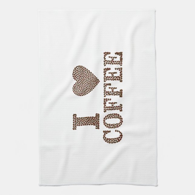 I Liebe Kaffee Geschirrtuch (Vertikal)