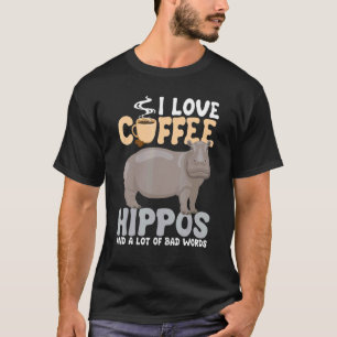I Liebe Kaffee Hippopotamus Zoo Tier Hippo Wild T-Shirt