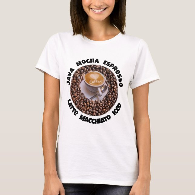 I Liebe Kaffee Java Latte Cappucino T-Shirt (Vorderseite)