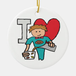I Liebe Kaffee Keramik Ornament