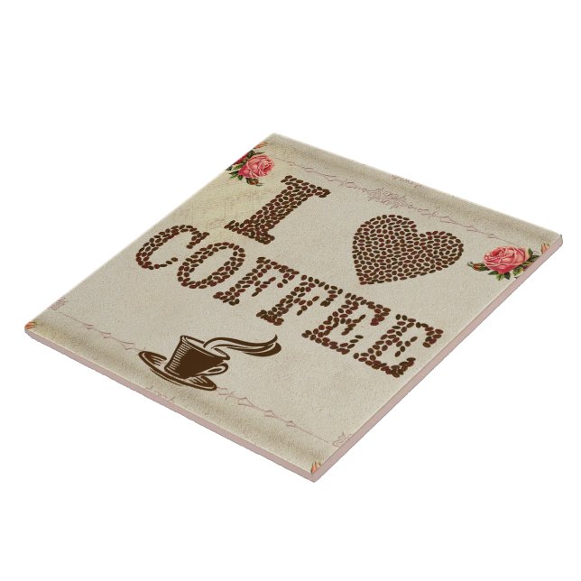 I Liebe Kaffee Keramik Tile Fliese (Seite)